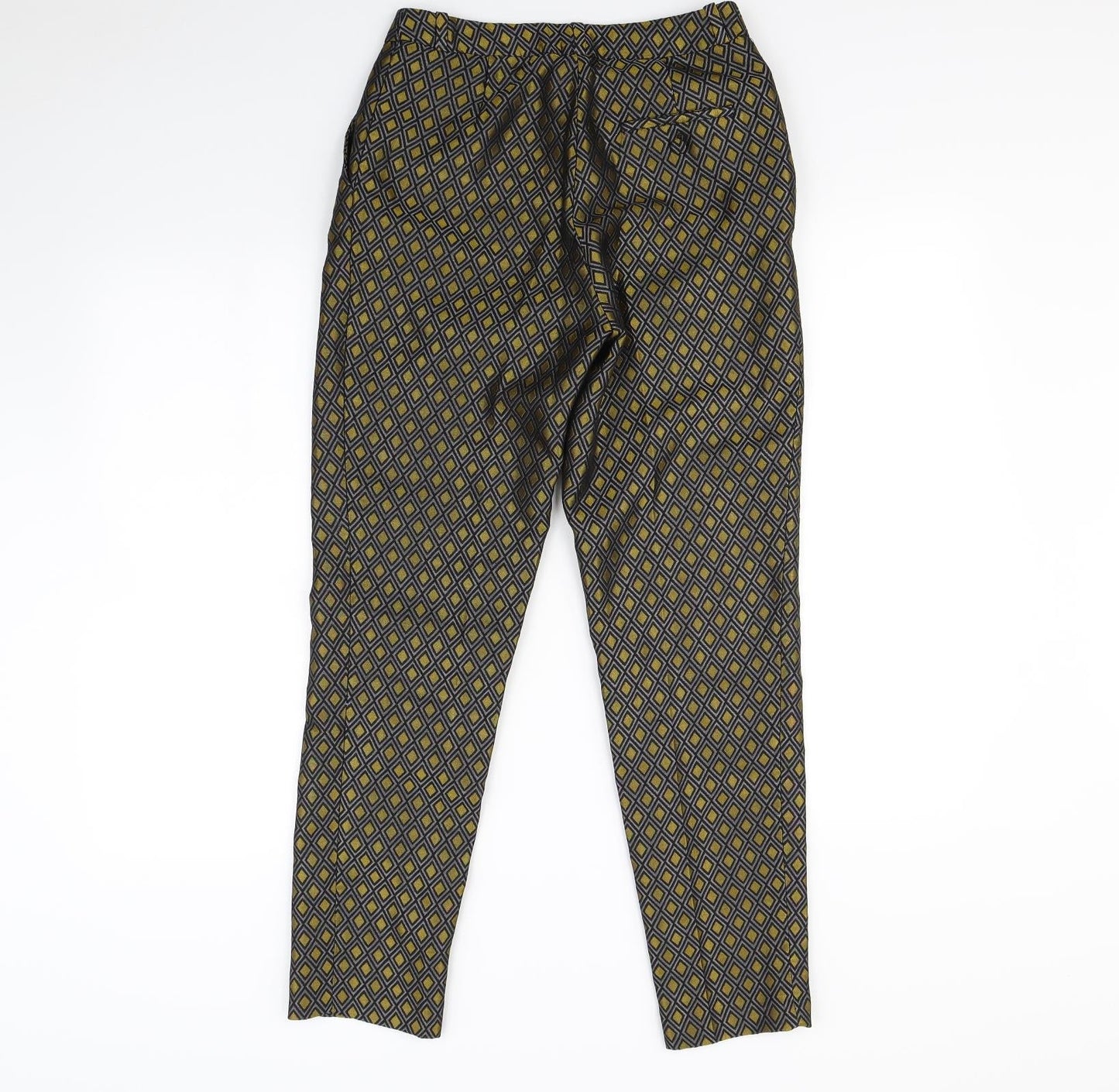 H&M Womens Gold Geometric  Trousers  Size 6 L28 in