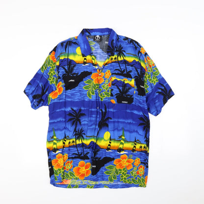 Preloved Gotcha Mens Blue    Button-Up Size S  - tenerife - Front