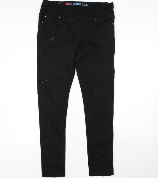 Preworn Womens Black   Skinny Jeans Size 14 L30 in