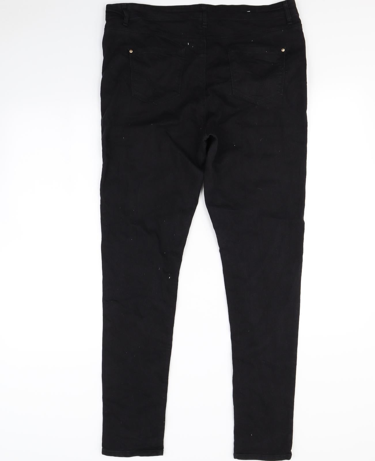 Preworn Womens Black   Skinny Jeans Size 14 L30 in