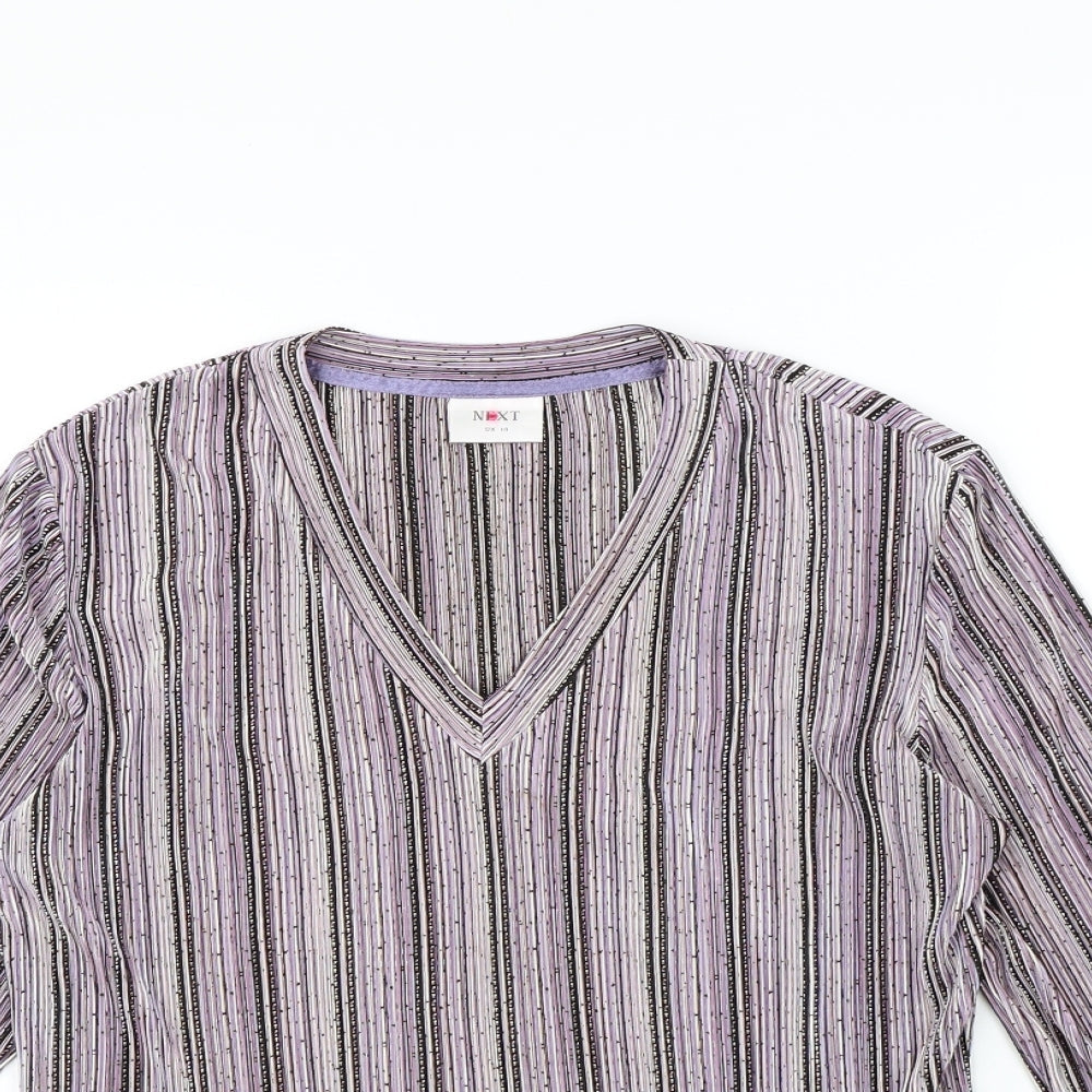 NEXT Womens Pink Striped  Basic T-Shirt Size 14