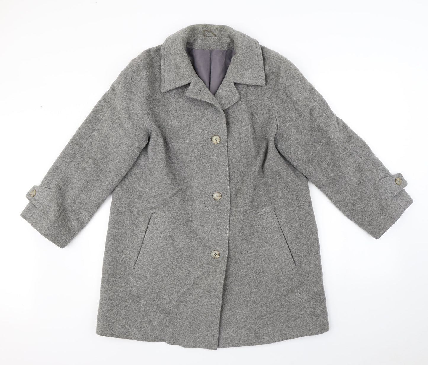 Noto Womens Grey   Overcoat Coat Size 14