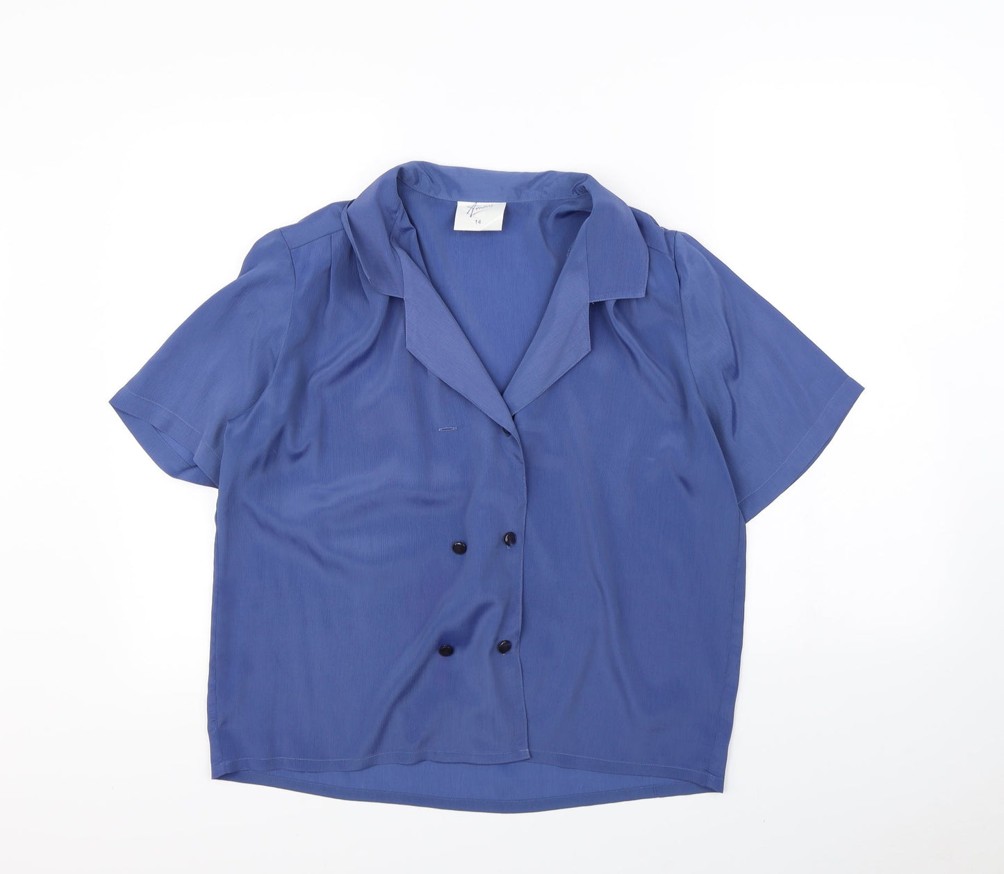 Amari Womens Blue   Basic Button-Up Size 14