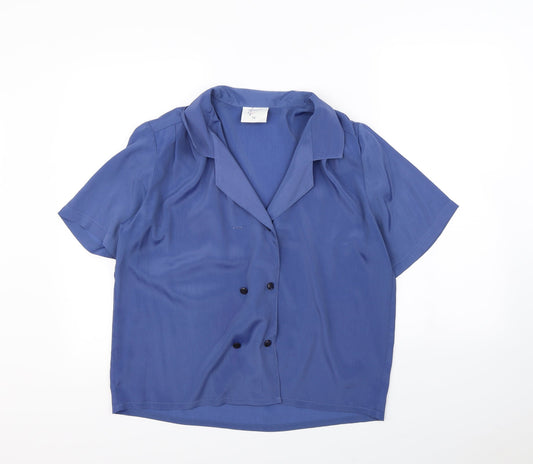 Amari Womens Blue   Basic Button-Up Size 14