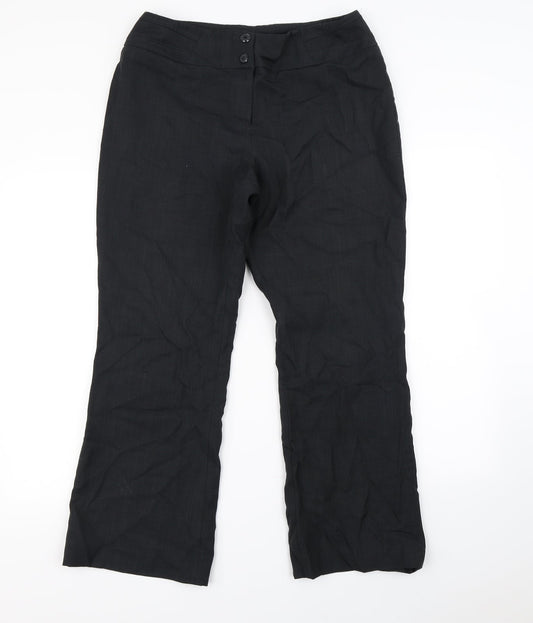 Debenhams Womens Black   Dress Pants Trousers Size 14 L27 in