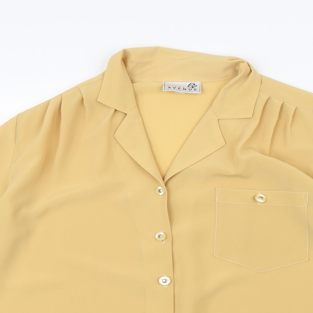 First Avenue Womens Yellow   Basic Button-Up Size 12