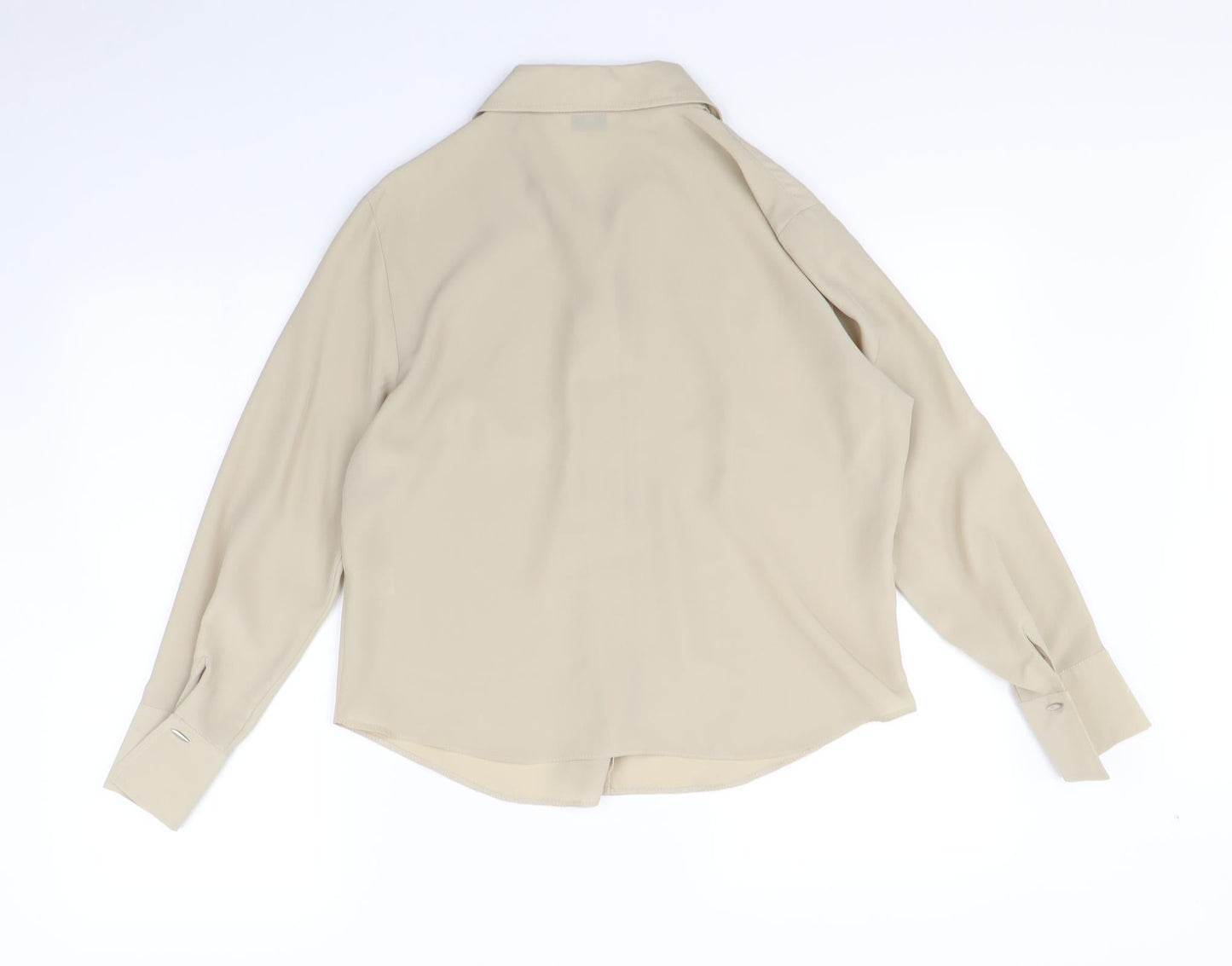 Essentials Womens Beige   Basic Button-Up Size 16