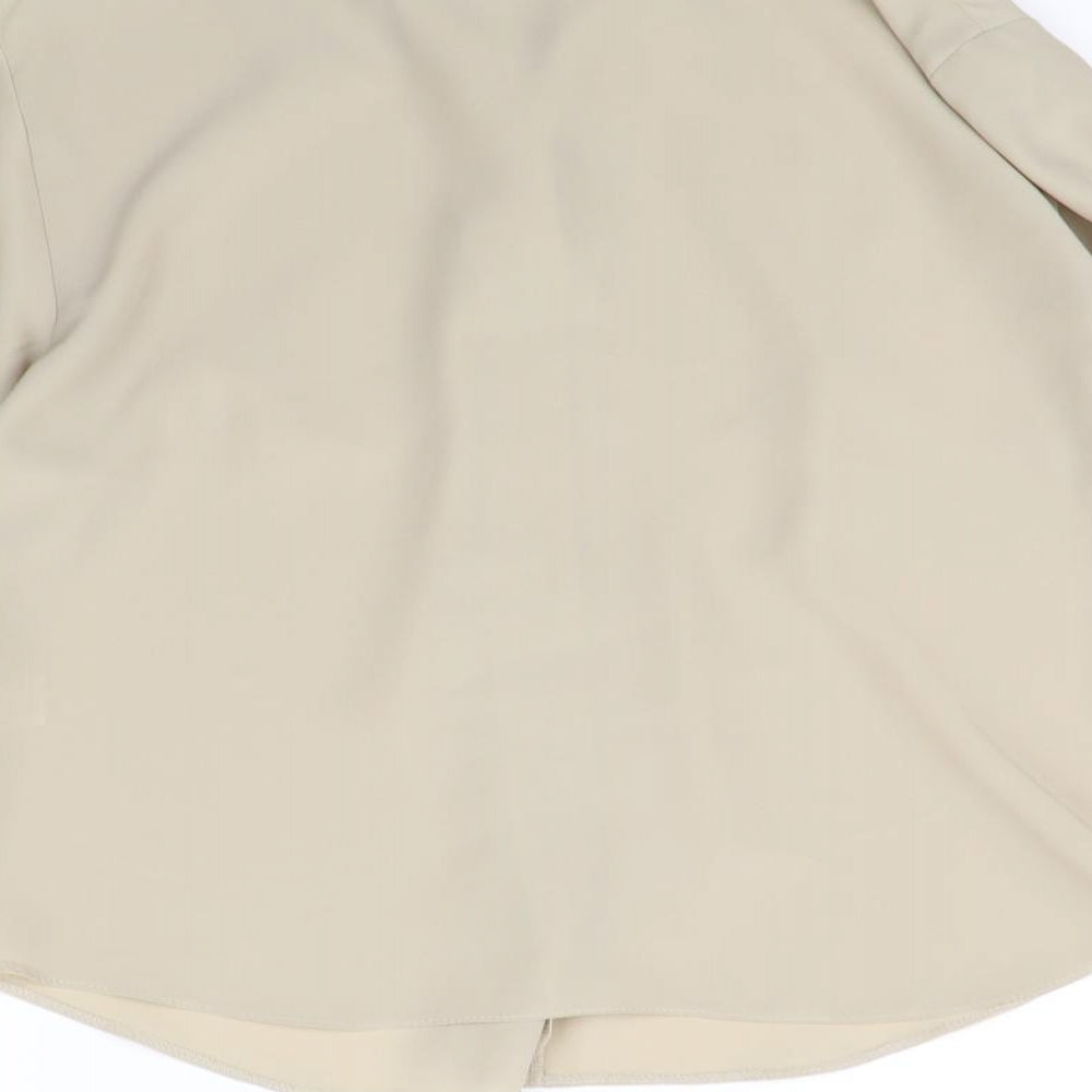 Essentials Womens Beige   Basic Button-Up Size 16