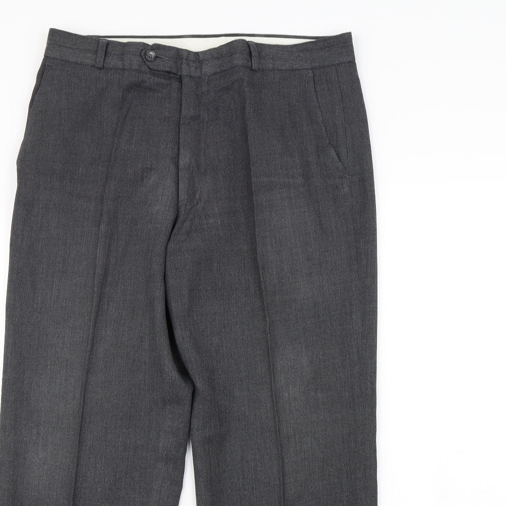 Berketex Mens Grey   Dress Pants Trousers Size 34 in L30 in