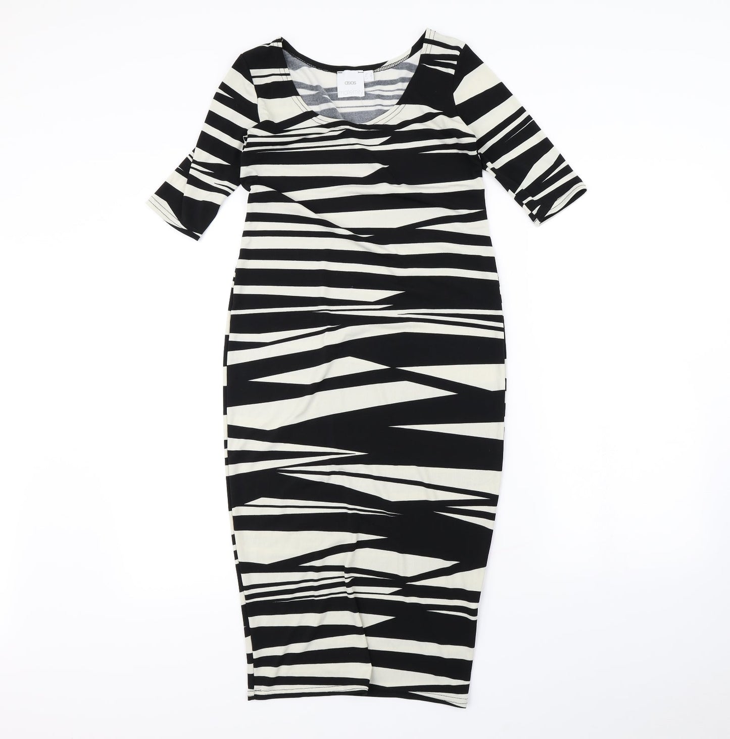 ASOS Womens Black Animal Print  Bodycon  Size 8