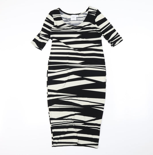 ASOS Womens Black Animal Print  Bodycon  Size 8
