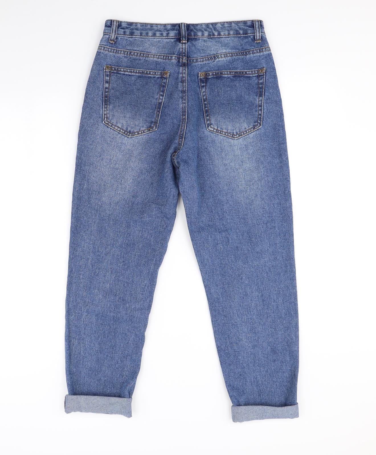 Boohoo Womens Blue   Straight Jeans Size 8 L28 in