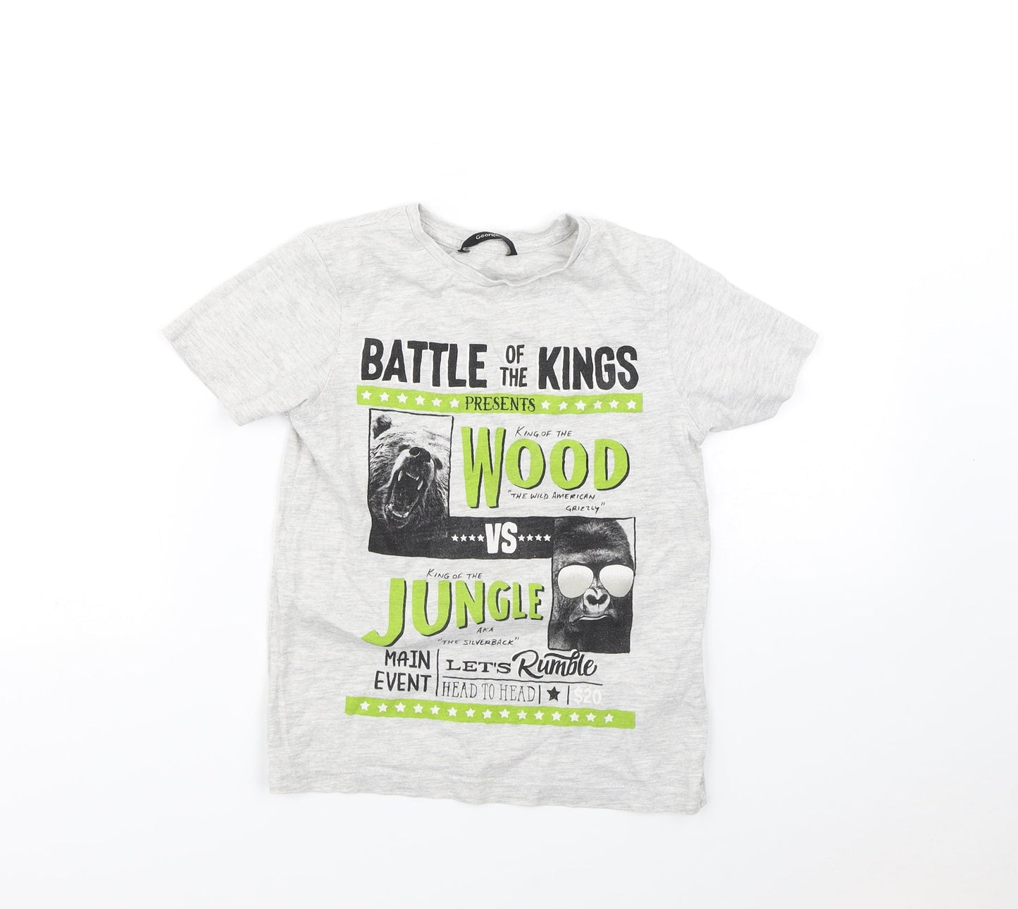 George Boys Grey   Basic T-Shirt Size 6 Years