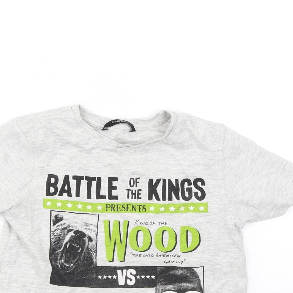 George Boys Grey   Basic T-Shirt Size 6 Years