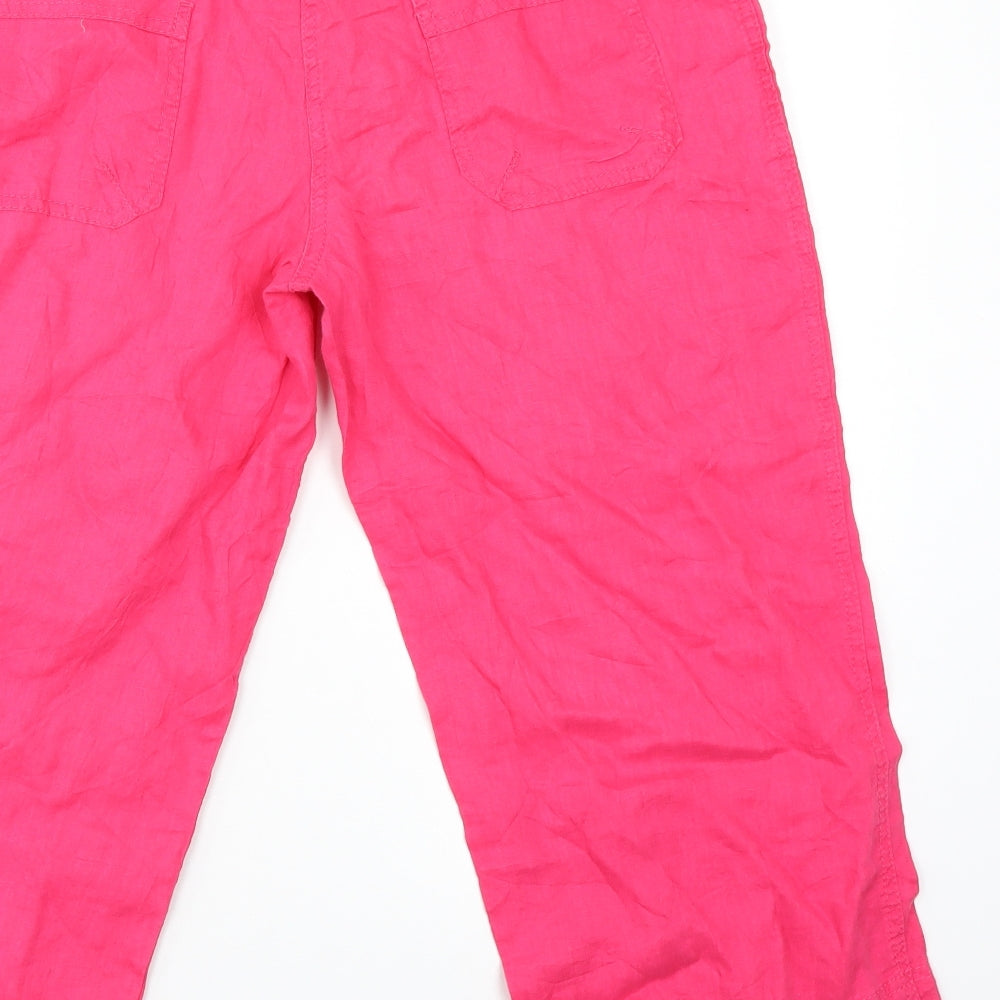Denim & Co. Womens Pink   Chino Trousers Size 12 L20 in