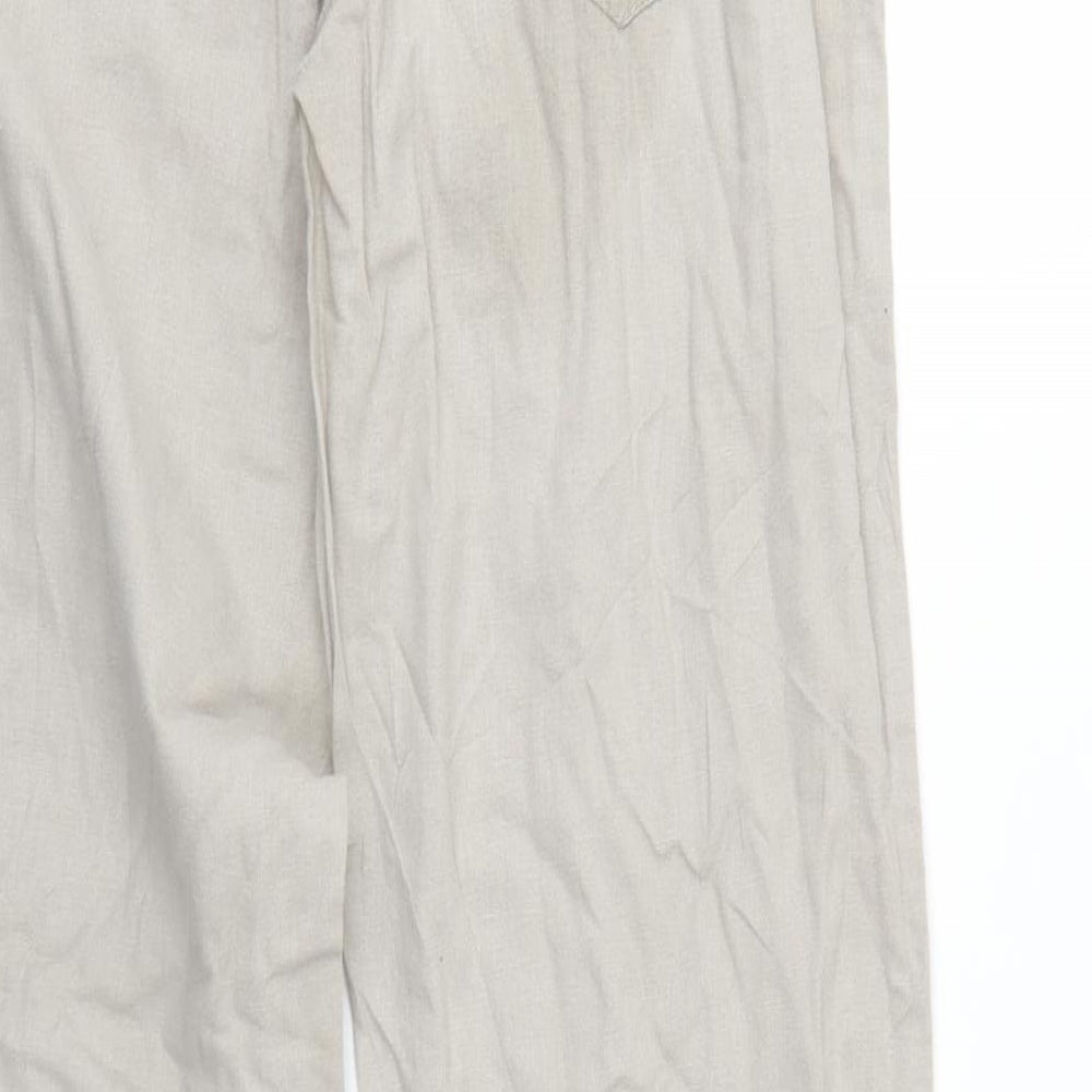 George Womens Ivory   Cropped Trousers Size 10 L27 in