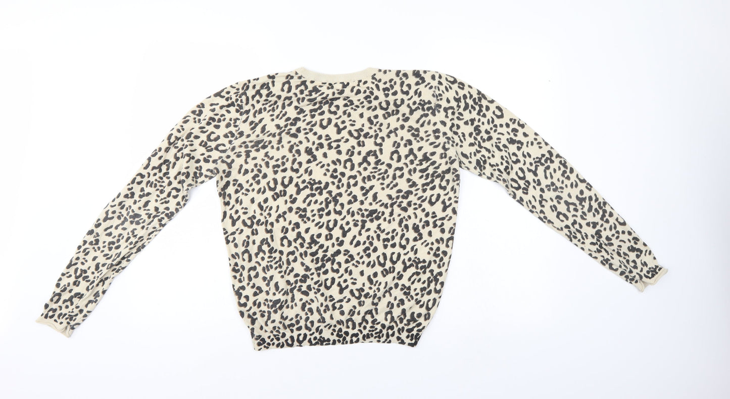 H&M Womens Multicoloured Animal Print  Pullover Jumper Size S
