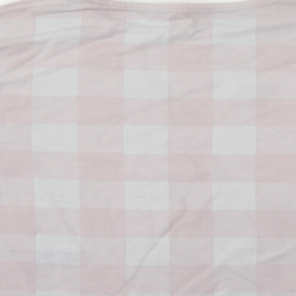 M&S Womens Pink Check  Pullover Jumper Size 14