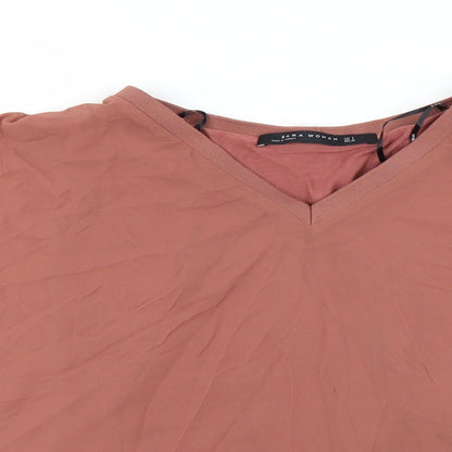 Preloved Zara Womens Red   Basic Blouse Size S - Detail