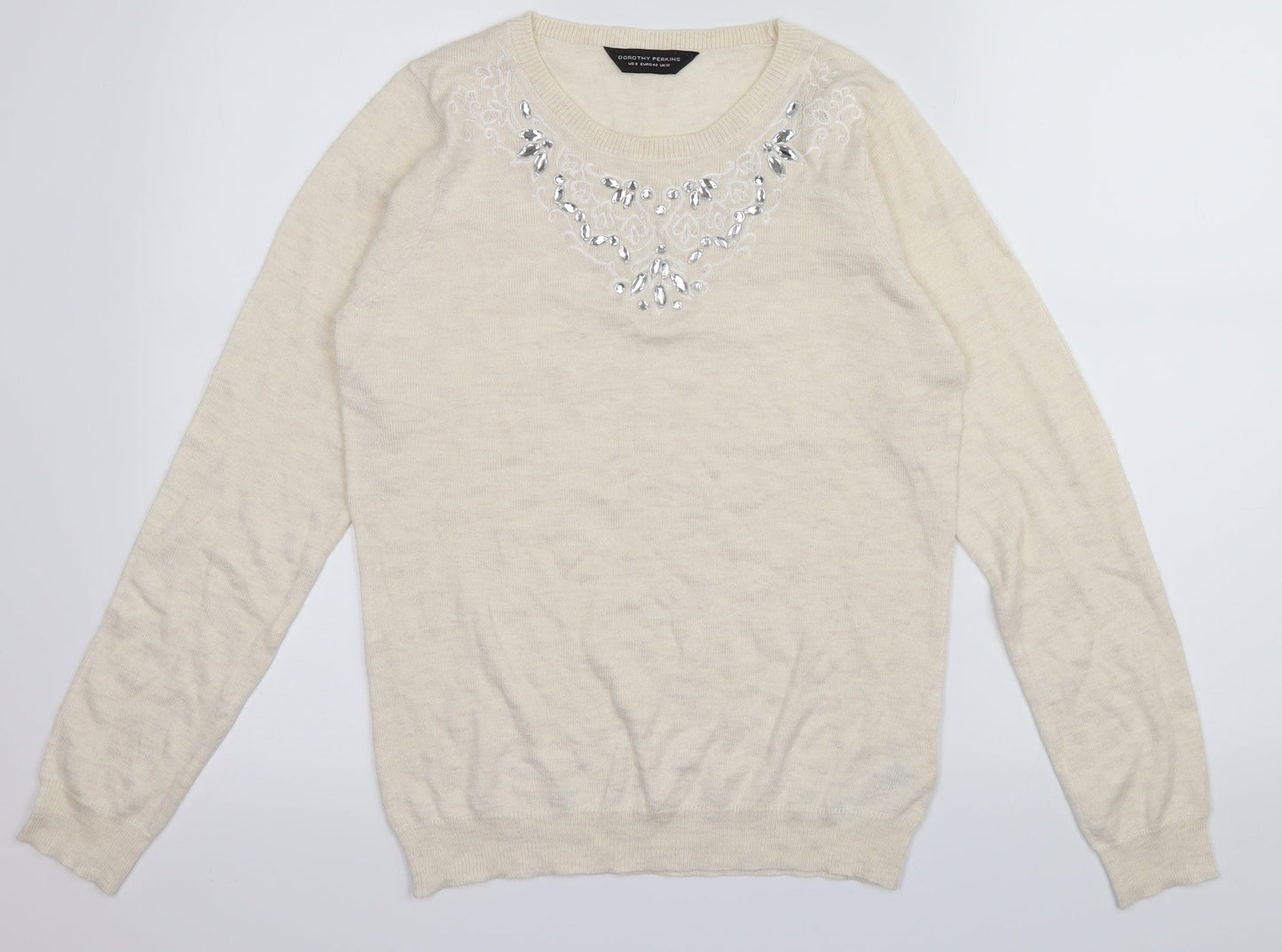 Dorothy Perkins Womens Ivory   Pullover Jumper Size 12