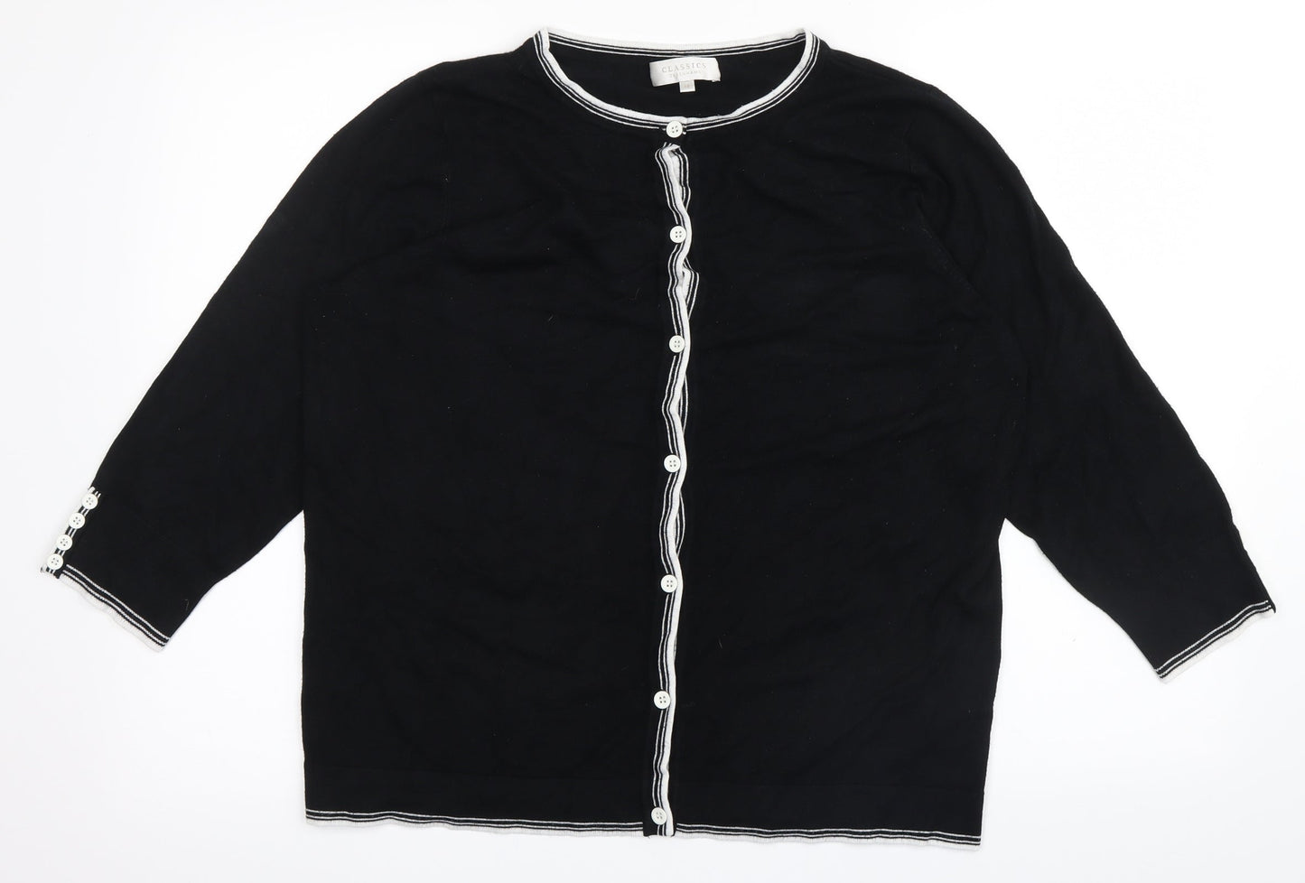 Classics Womens Black  Rayon Pullover Jumper Size 18