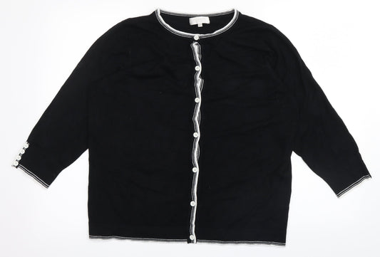 Classics Womens Black  Rayon Pullover Jumper Size 18
