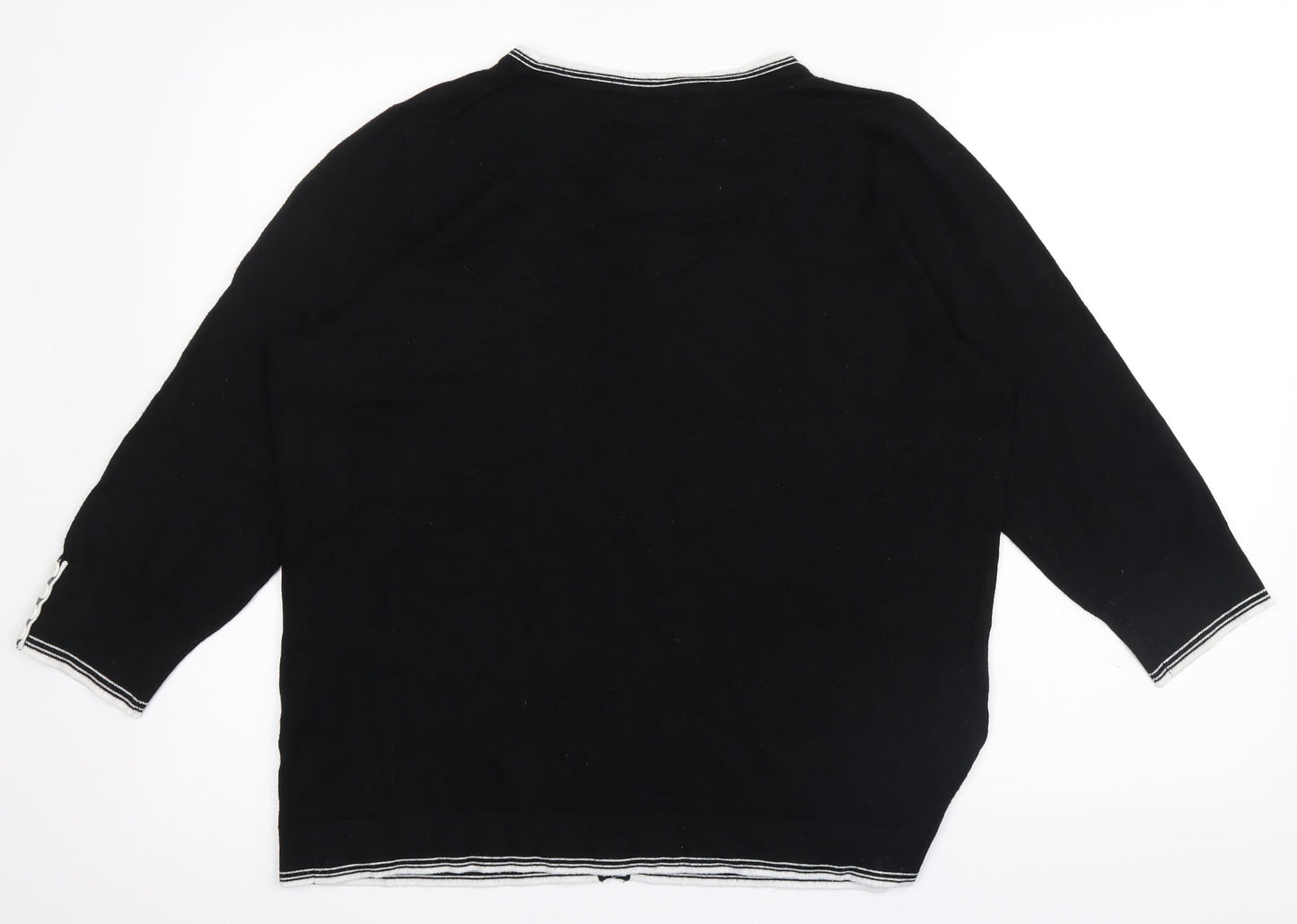 Classics Womens Black  Rayon Pullover Jumper Size 18