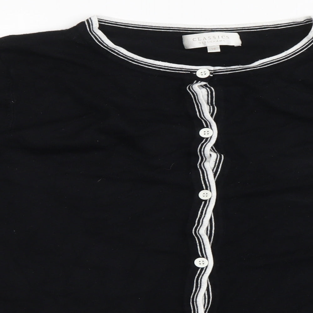 Classics Womens Black  Rayon Pullover Jumper Size 18