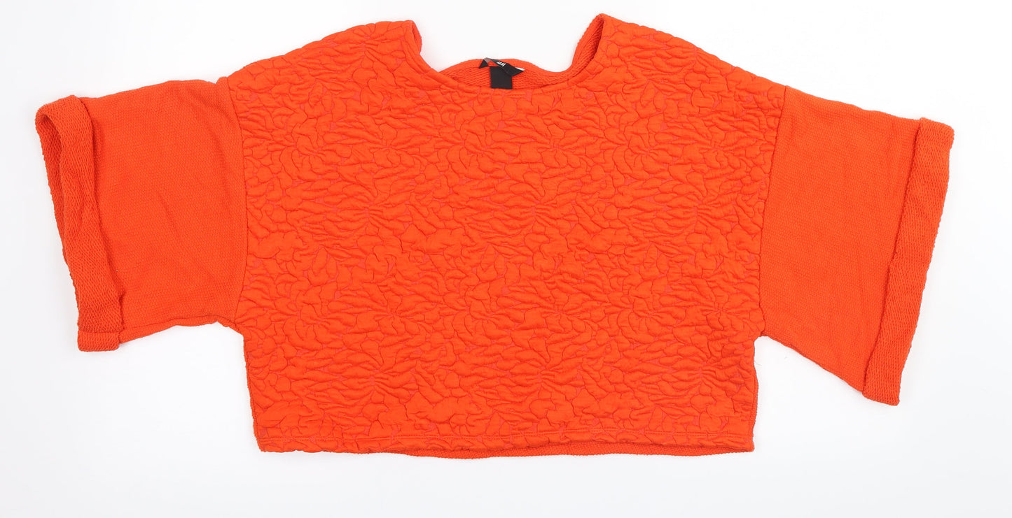 H&M Womens Orange   Cropped T-Shirt Size M