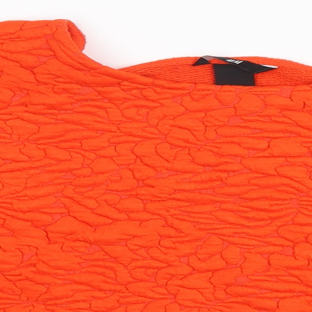 H&M Womens Orange   Cropped T-Shirt Size M