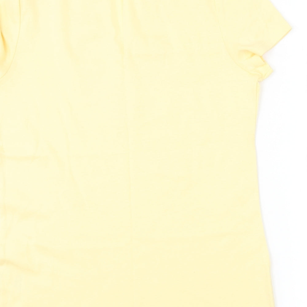 Marks and Spencer Womens Yellow Fair Isle  Basic T-Shirt Size 14