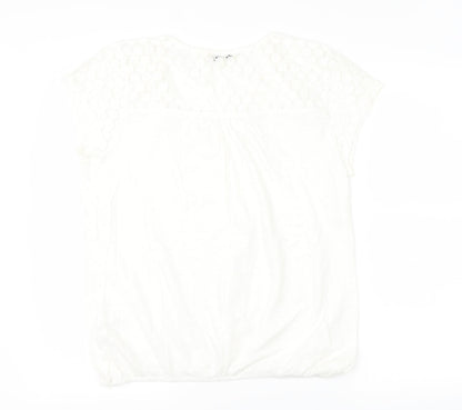 Preloved Papaya Womens White   Basic T-Shirt Size 12 - Back