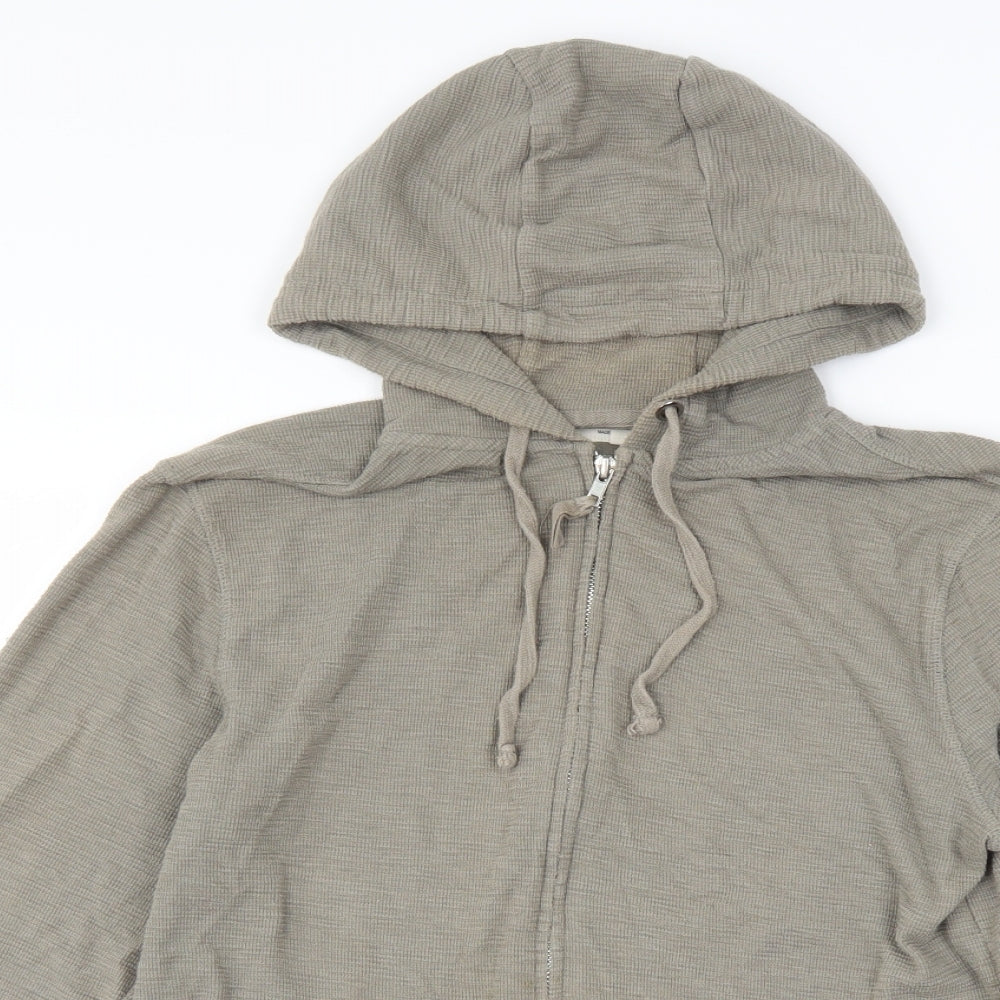 Cedar Wood State Mens Grey   Full Zip Hoodie Size M