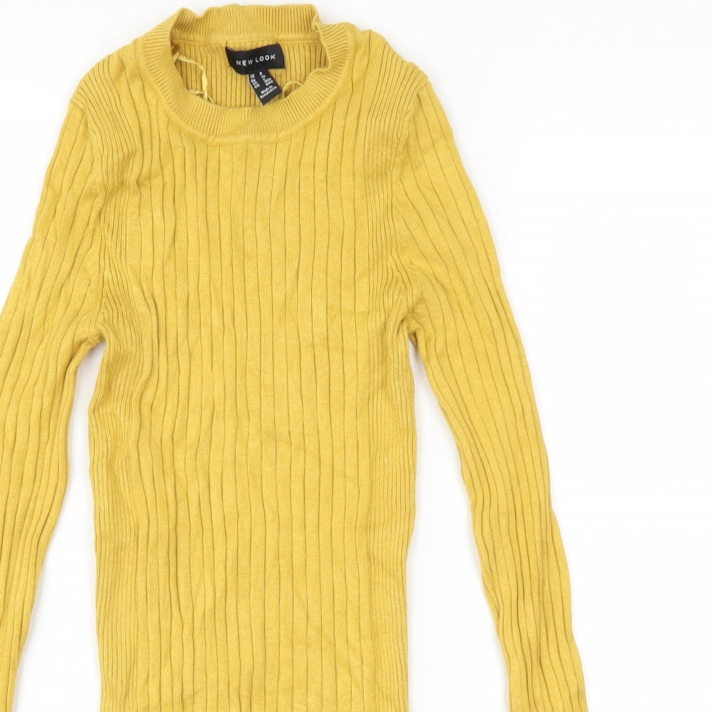 New Look Womens Yellow   Pullover Jumper Size 8