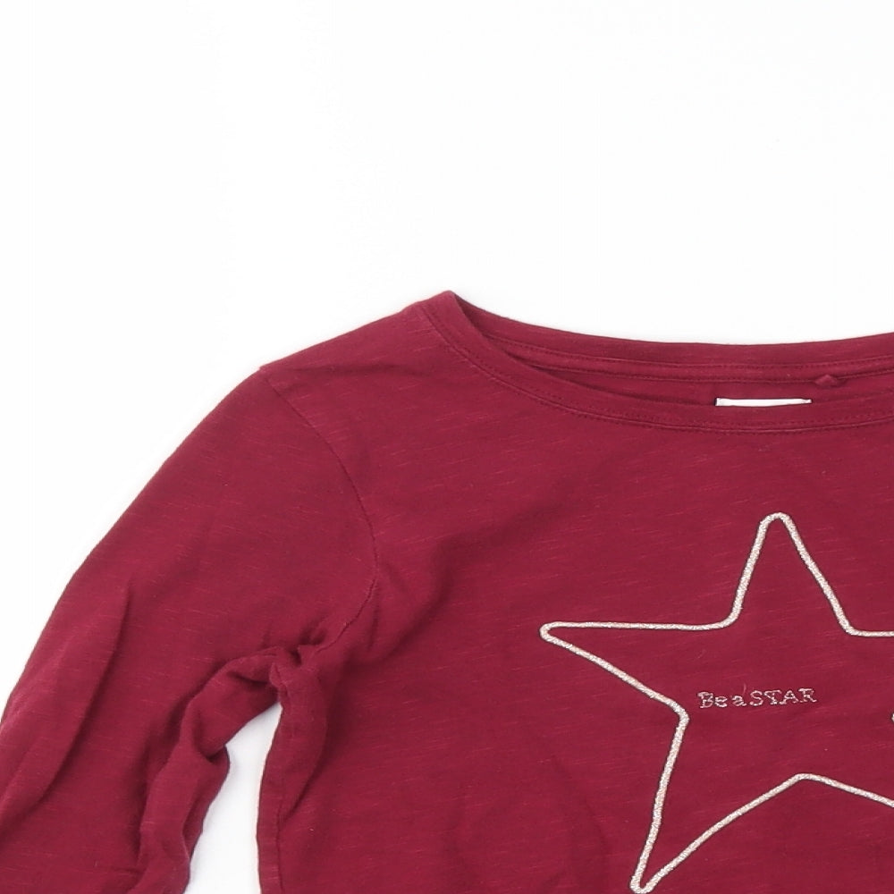 NEXT Girls Purple   Basic T-Shirt Size 6 Years  - star