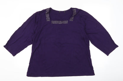 Preloved Preworn Womens Purple   Basic T-Shirt Size 20 - Front