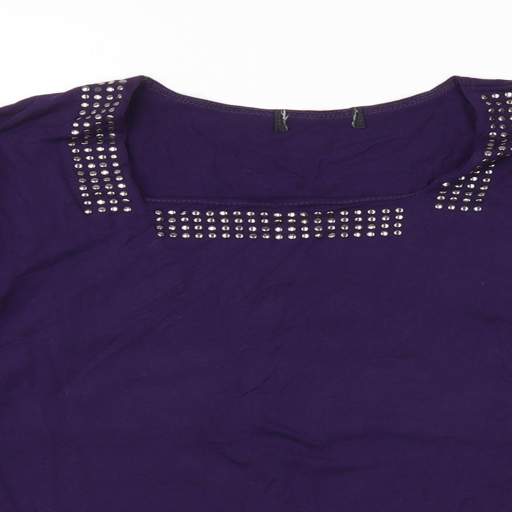 Preworn Womens Purple   Basic T-Shirt Size 20