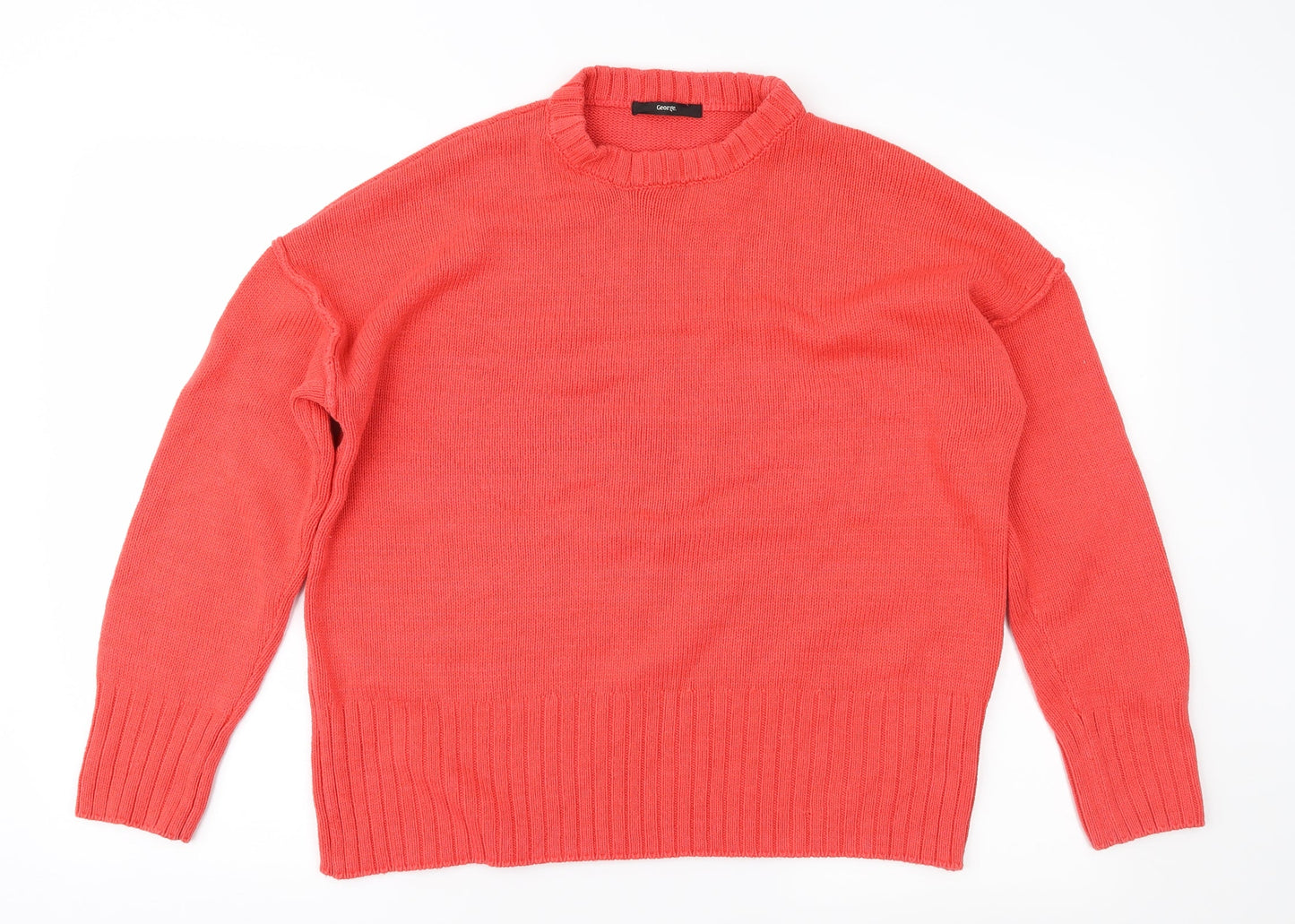 George Womens Red  Knit Pullover Jumper Size M