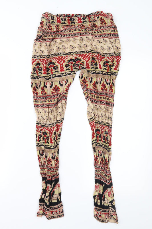 Angie Womens Brown Geometric  Trousers  Size S L28 in
