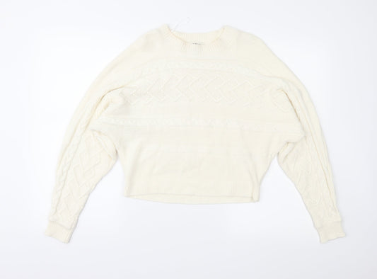 Miss Selfridge Womens Ivory  Knit Pullover Jumper Size 8