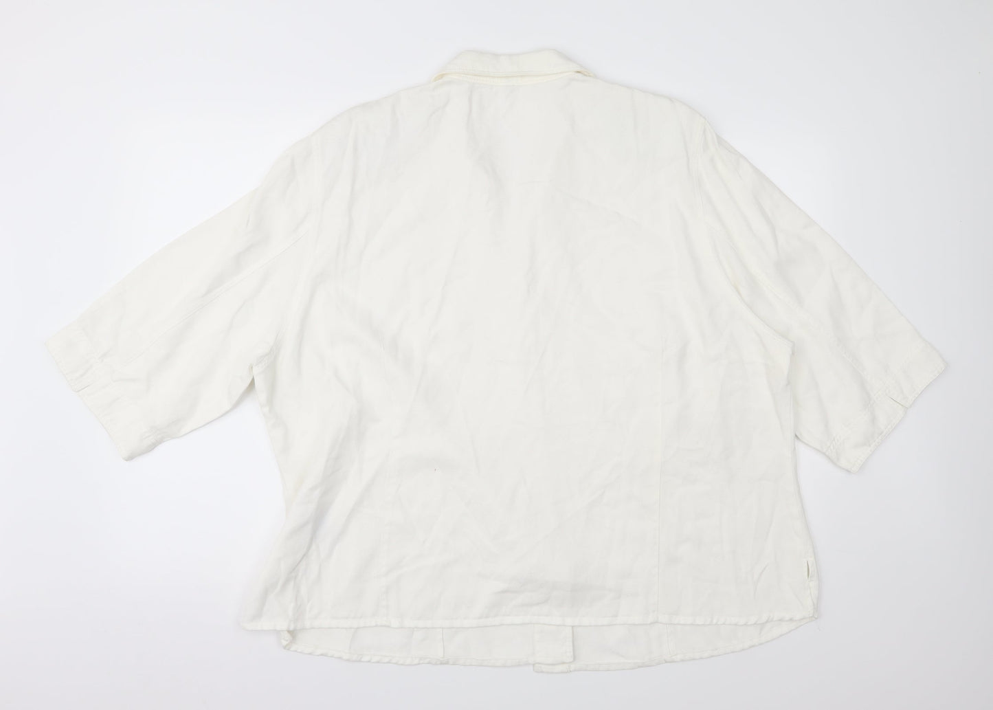 Preworn Womens Ivory   Basic Button-Up Size 26