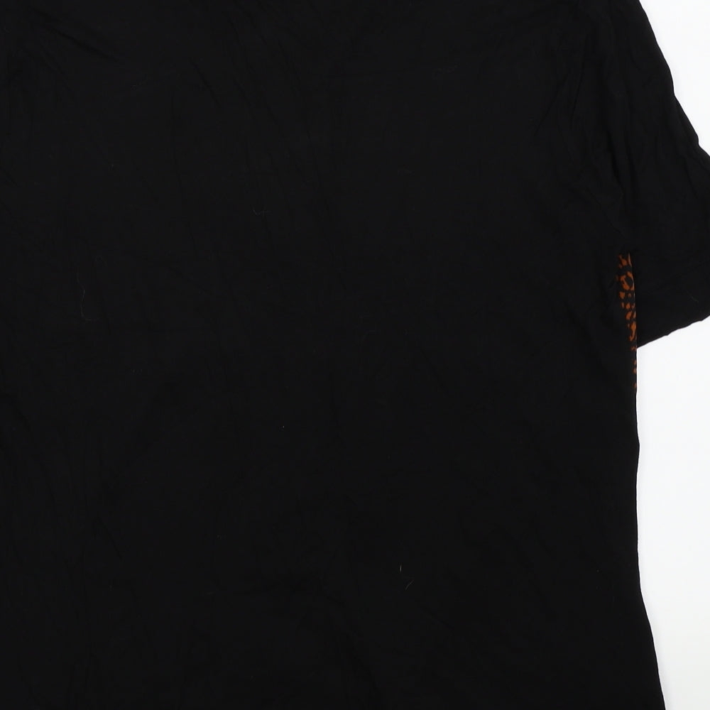 NEXT Womens Black Animal Print  Basic Button-Up Size 14