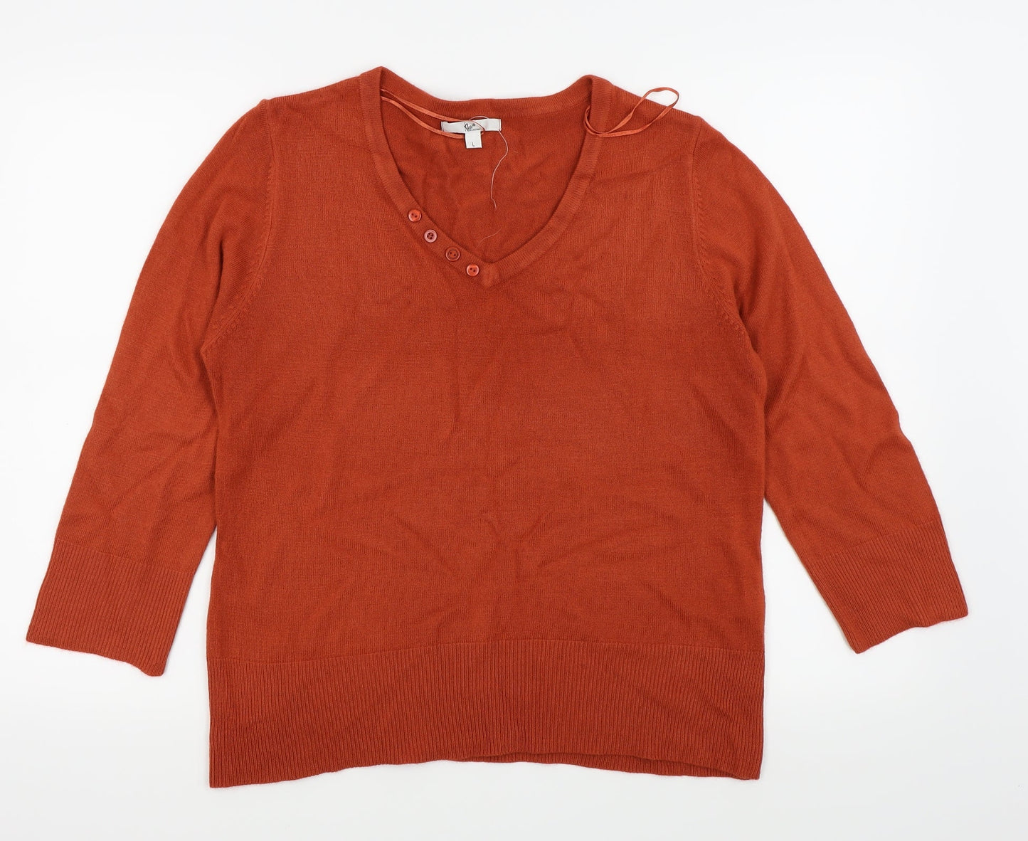 Klass Womens Orange   Basic T-Shirt Size L