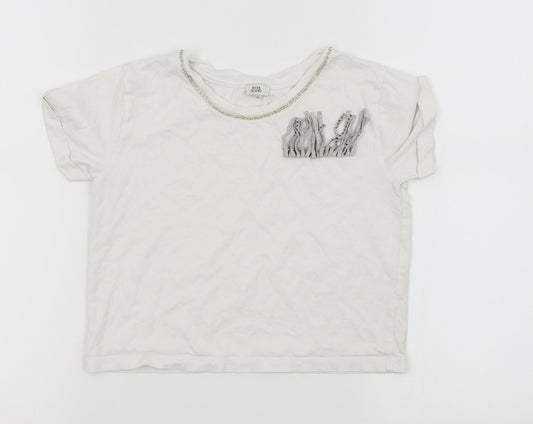 River Island Girls White   Basic T-Shirt Size 7-8 Years