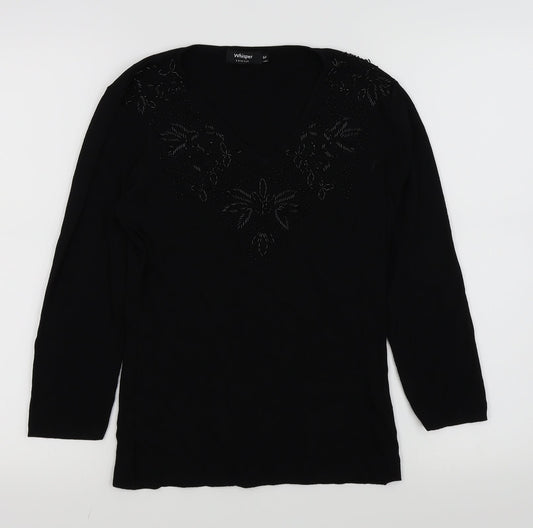 Preloved Whisper Womens Black   Pullover Jumper Size M - Front