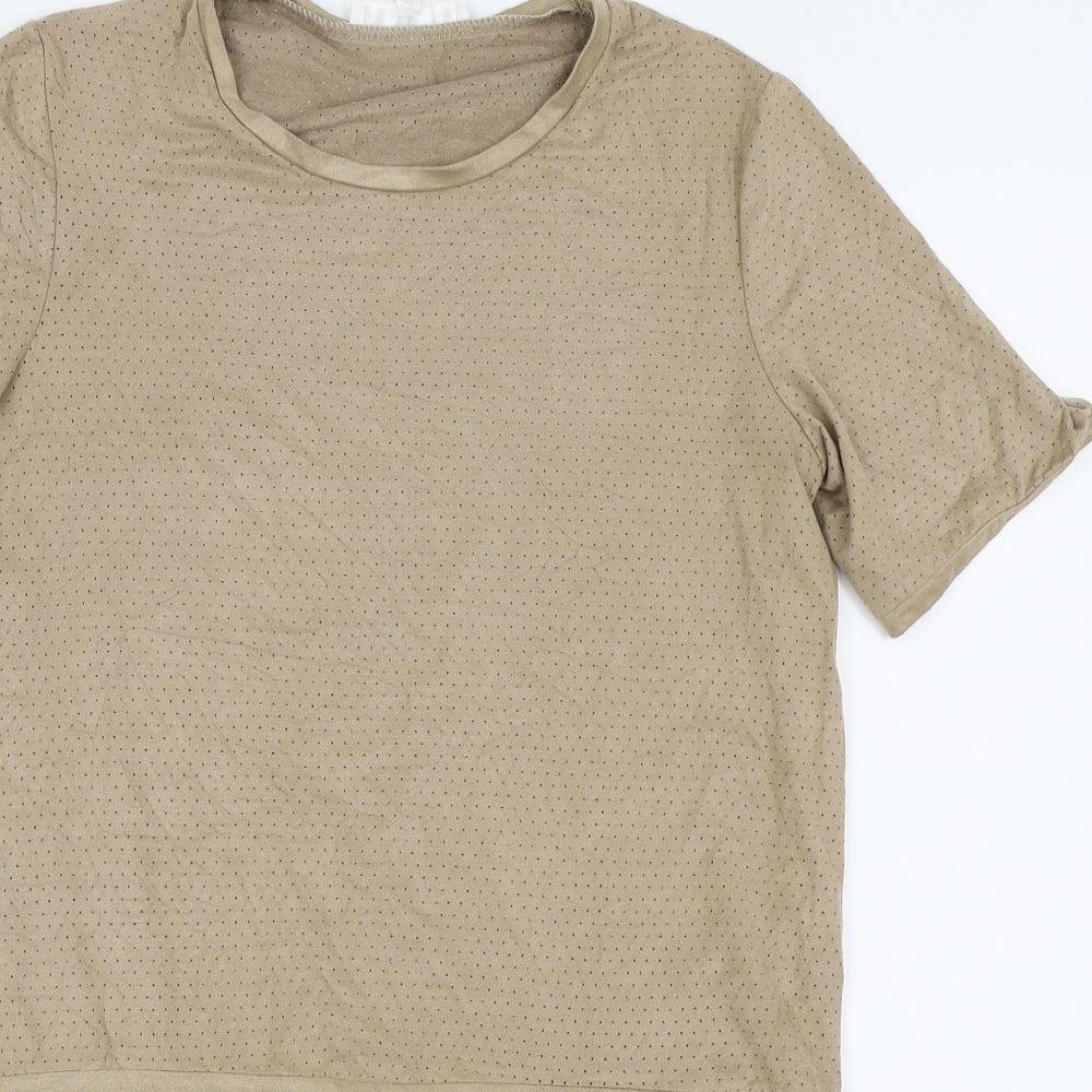 Missguided Womens Beige   Basic T-Shirt Size 10