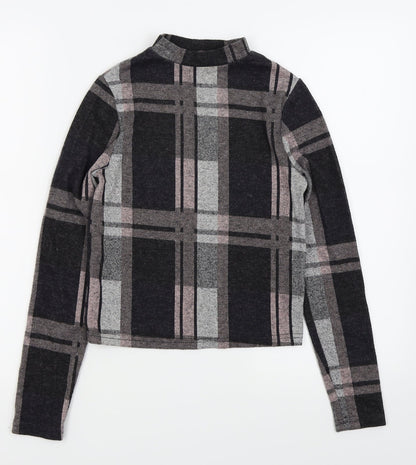Preloved River Island Womens Multicoloured Check  Basic T-Shirt Size 10 - Front