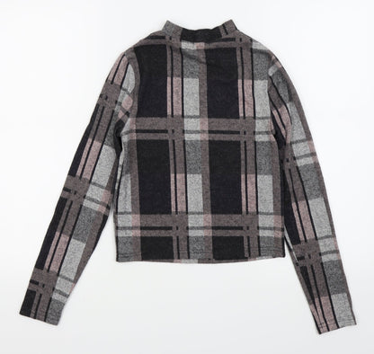 Preloved River Island Womens Multicoloured Check  Basic T-Shirt Size 10 - Back