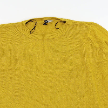 Preloved Divided by H&M Womens Yellow   Pullover Jumper Size M - Detail