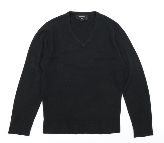 David Jones Mens Black  Knit Pullover Jumper Size S